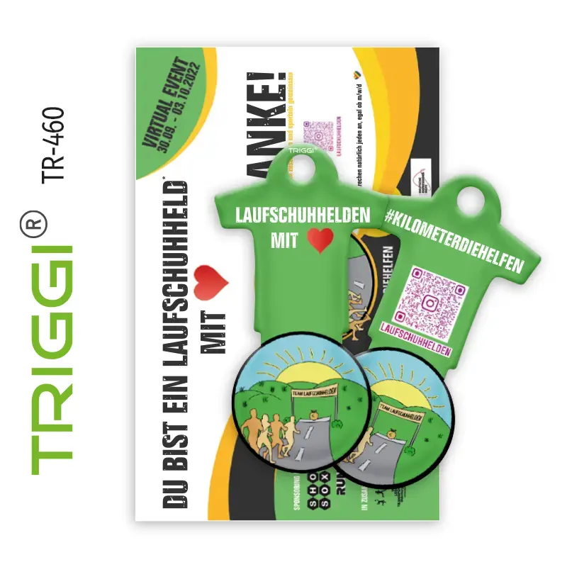 TRIGGI® der Einkaufswagenlöser Einkaufswagenauslöser TR-460 "Laufschuhhelden", Einkaufswagenchip, Einkaufswagen Entriegler, Einkaufswagenöffner, Einkaufswagenauslöser