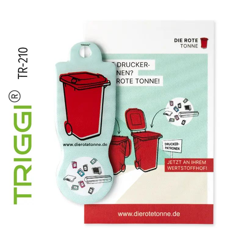 TRIGGi® Einkaufswagenlöser, Einkaufswagenauslöser - Die Rote Tonne - Jetzt an Ihrem Wertstoffhof, Einkaufswagenchip, Einkaufswagen Entriegler, Einkaufswagenöffner